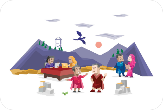 Human or mascot illustration 5 representing brand storytelling